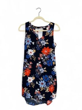 Old Navy Navy Blue Floral Lightweight Sleeveless Mini Dress Women’s Size Medium